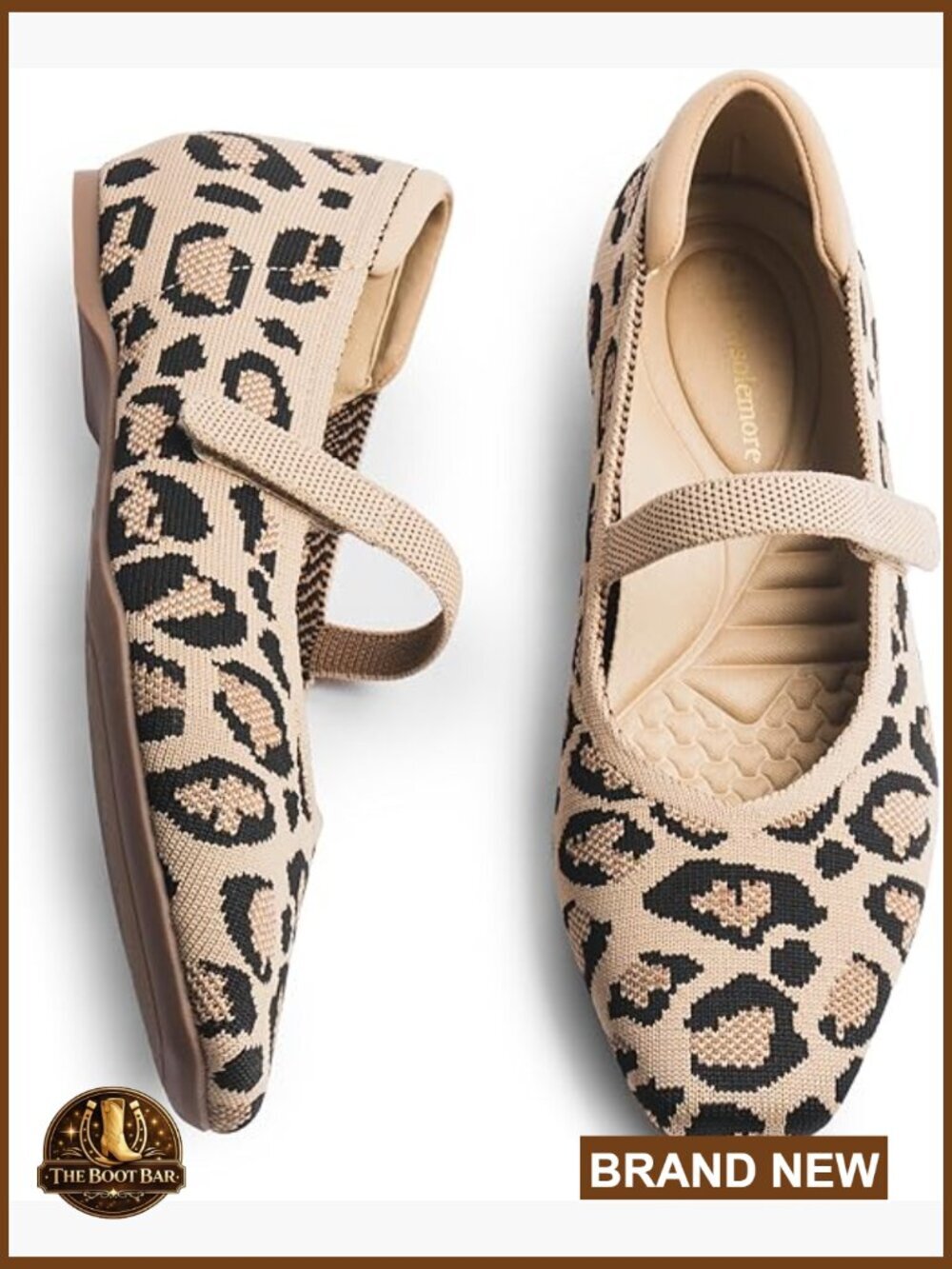 Women Square Toe Mary Jane Flats with Arch Support & Wedge Heel